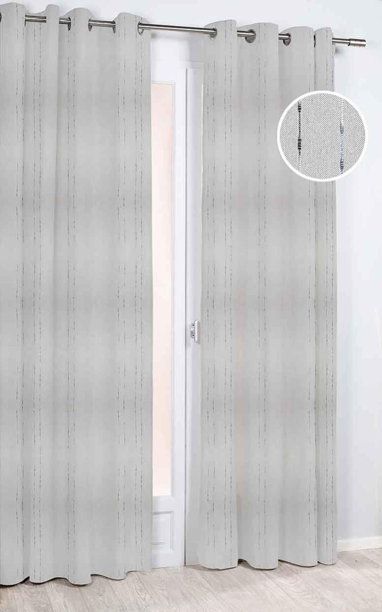 Rideau/Bandes Rideau conacord gris blanc longueur 200 cm